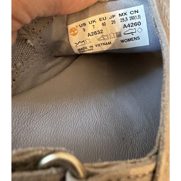 Timberland Emerson Peep Toe Wedge Espadrille Gray Sandals Slingback Leather Sz 9 - Picture 8 of 10